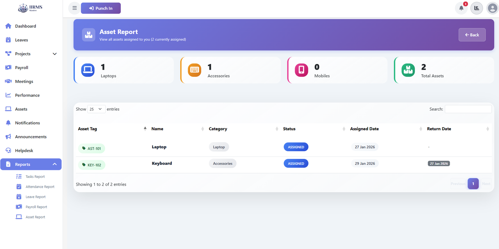 Asset Report