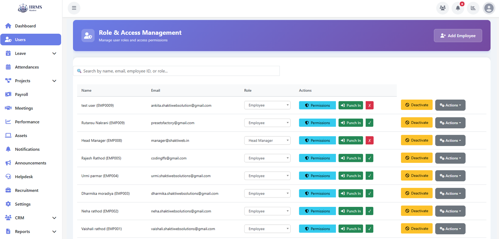 Admin Users Page