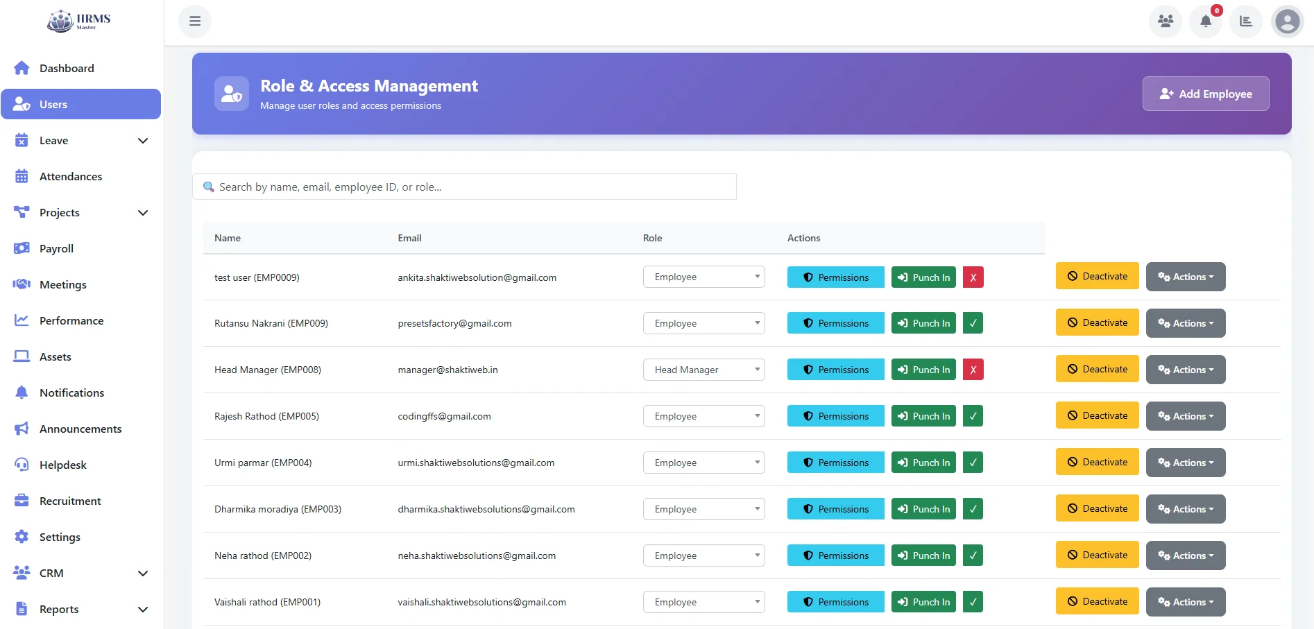 Admin Users Page